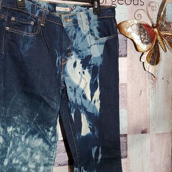 Levi's 505 Custom Bleach Dyed Denim Jeans Sz 10 Med Ladies 623 - Picture 4 of 11
